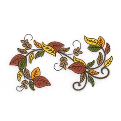 Swirl Leaves Embroidery Design 