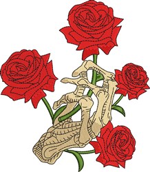 Skeleton Roses Embroidery Design | AnnTheGran.com