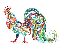 Colorful Rooster Embroidery Design | AnnTheGran.com