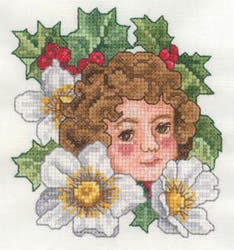 Free December - Christmas Rose Flower Girl Embroidery Design | AnnTheGran