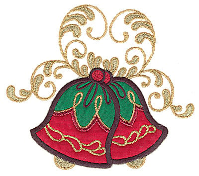 Embellishments Embroidery Design: Christmas Bells Applique from ...