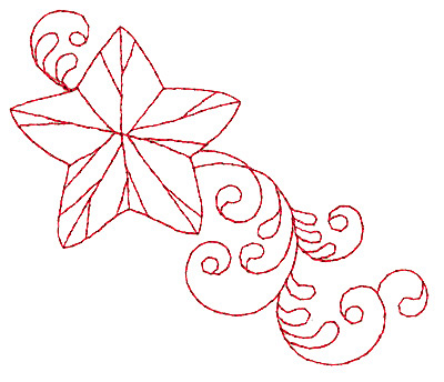 Christmas Star Redwork Embroidery Design | AnnTheGran