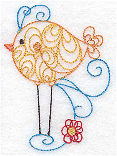 Leggy Bird Outline Embroidery Design | AnnTheGran