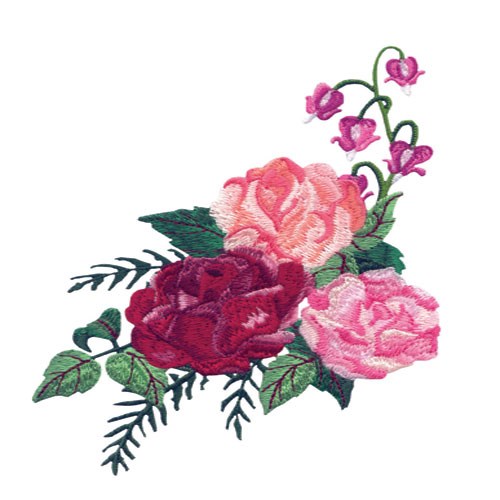 Antique Rose Spray Embroidery Design | AnnTheGran