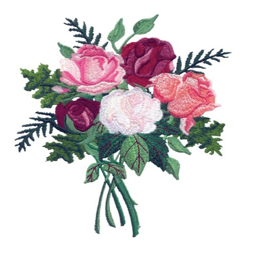 Vintage Rose Bouquet Embroidery Design AnnTheGran