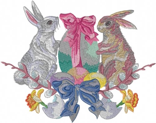 Easter rabbits embroidery design  annthegran Easter rabbits embroidery design  annthegran