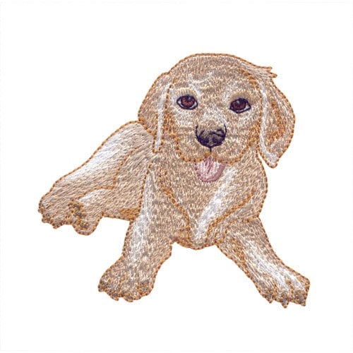 Yellow Lab Pup Embroidery Design | AnnTheGran