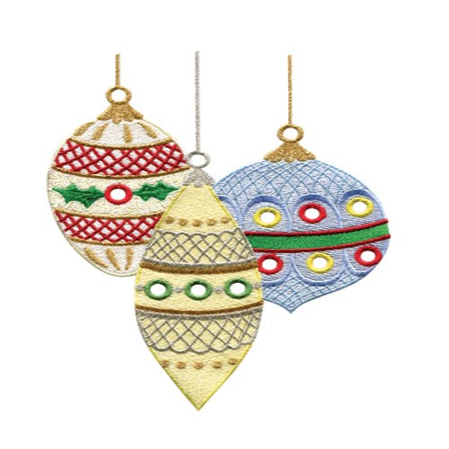 Merry And Bright Ornaments Embroidery Design | AnnTheGran