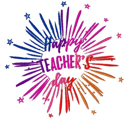 Happy Teachers Day Embroidery Design | AnnTheGran