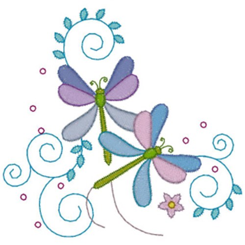 Free Dragonfly Flowers Embroidery Design | AnnTheGran