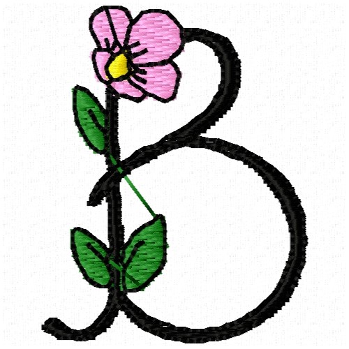 Floral Alphabet B Embroidery Design | AnnTheGran