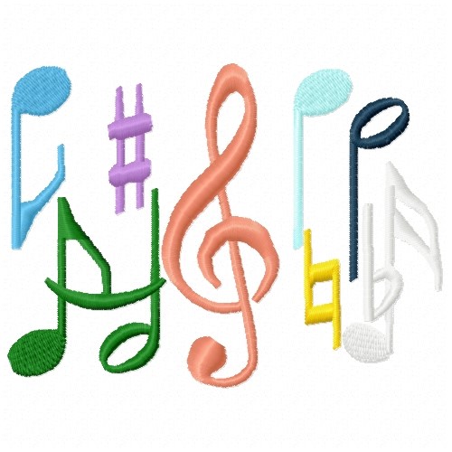Music Notes Embroidery Design AnnTheGran