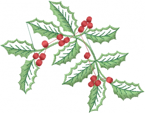 Christmas Holly Berries Embroidery Design | AnnTheGran