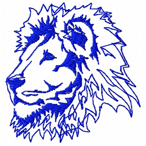 Animals(Ann The Gran) Embroidery Design: Lion Head Outline from AnnTheGran