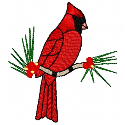 Winter Cardinal Embroidery Design AnnTheGran