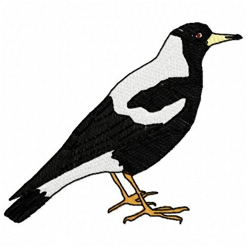 Magpie Embroidery Design AnnTheGran