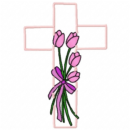 Cross Tulips Embroidery Design AnnTheGran