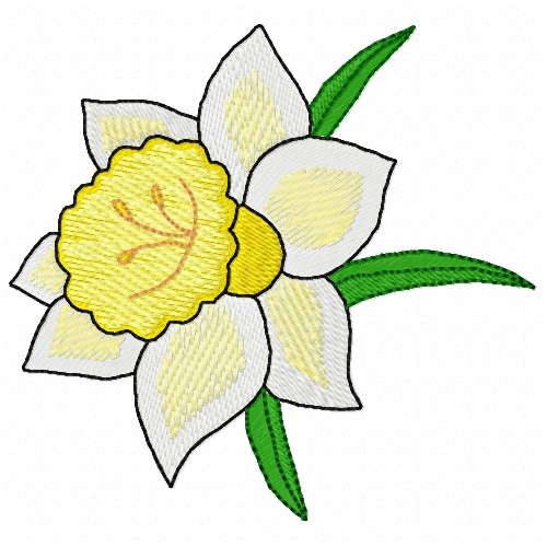 Daffodil Flower Embroidery Design AnnTheGran