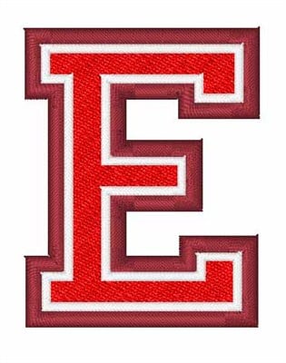 University Font E Embroidery Design 