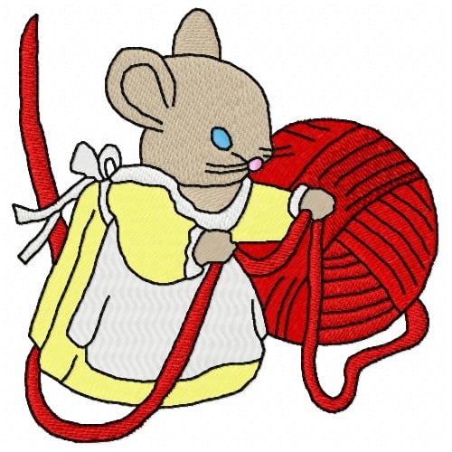 Free Yarn Mouse Embroidery Design | AnnTheGran