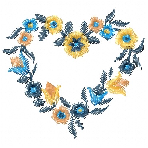 Free Floral Heart Embroidery Design AnnTheGran