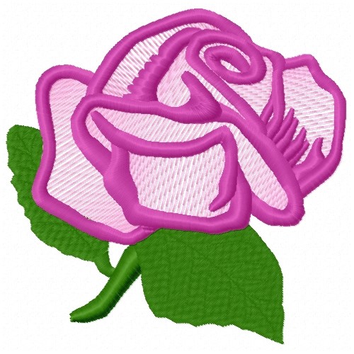 Free Purple Rose Outline Embroidery Design 