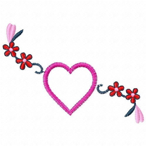 Free Heart And Flowers Embroidery Design Annthegran 0827