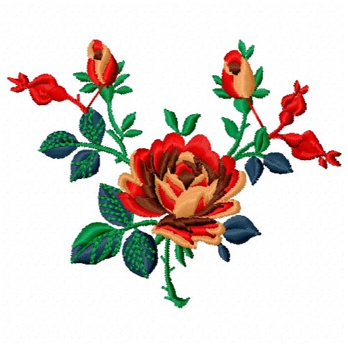 Free Flower Plant Embroidery Design | AnnTheGran