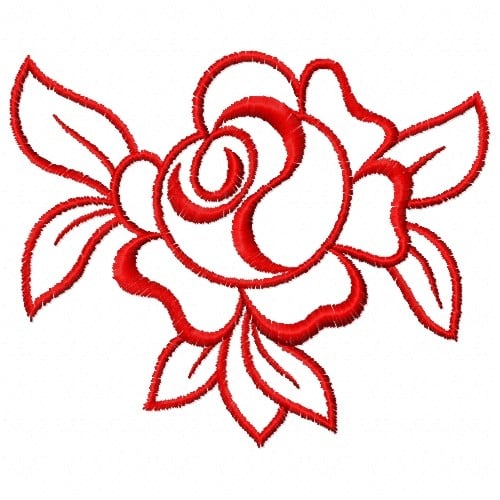 Free Rose Outline Embroidery Design | AnnTheGran