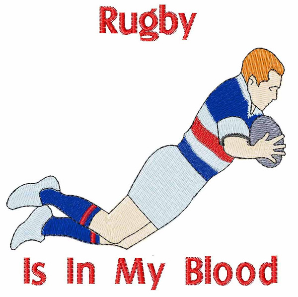 Rugby Player Embroidery Design AnnTheGran