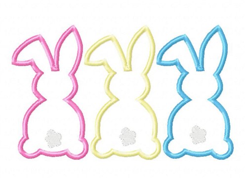 Bunny Trio Applique Embroidery Design | AnnTheGran