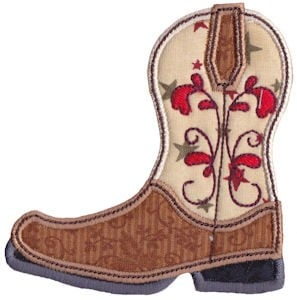 Cowboy Boot Applique Embroidery Design | AnnTheGran