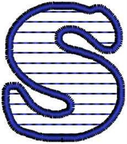 Horizontal Stripe Letter S Embroidery Design | AnnTheGran