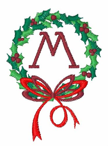 Wreath Monogram M Embroidery Design | AnnTheGran