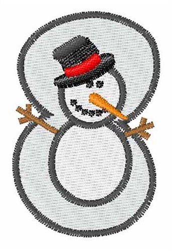 Snowman Number 8 Embroidery Design | AnnTheGran