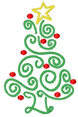 Swirly Christmas Tree Embroidery Design | AnnTheGran