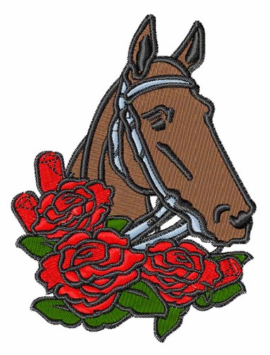 Horse Roses Embroidery Design | AnnTheGran