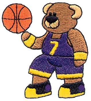 teddy bear holding basketball