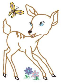Fawn Outline Embroidery Design | AnnTheGran