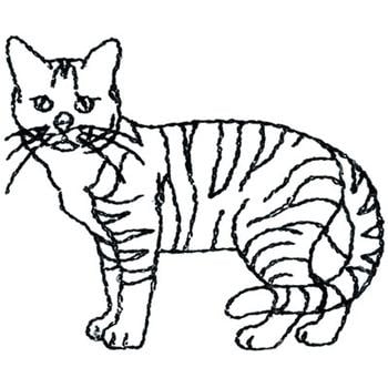 Shorthair Tabby Outline Embroidery Design | AnnTheGran