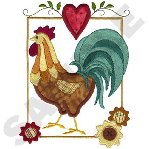 Rooster Applique Embroidery Design AnnTheGran