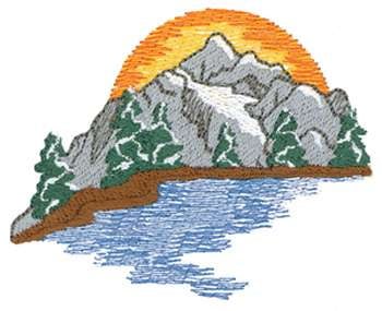 Mountain Sunset Embroidery Design | AnnTheGran