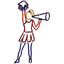 Cheerleader Outline Embroidery Design | AnnTheGran