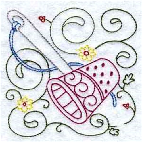 Redwork Thimble Embroidery Design AnnTheGran