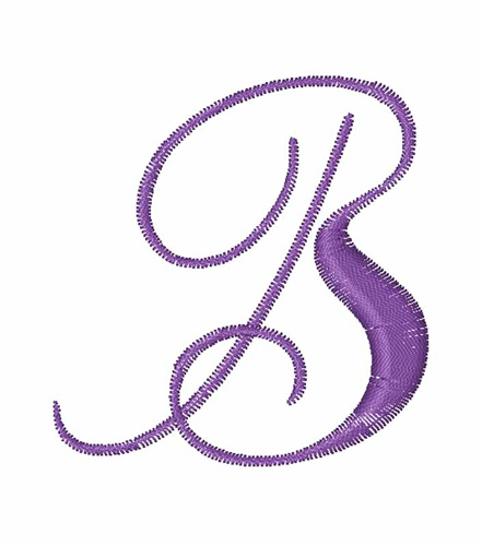 Curly Monogram Font B Embroidery Design | AnnTheGran