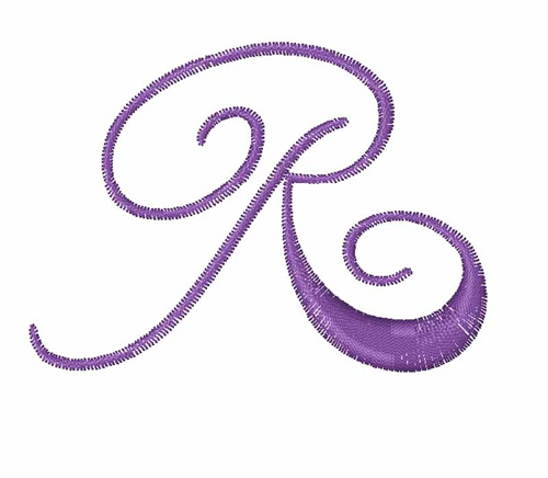 Curly Monogram Font R Embroidery Design | AnnTheGran