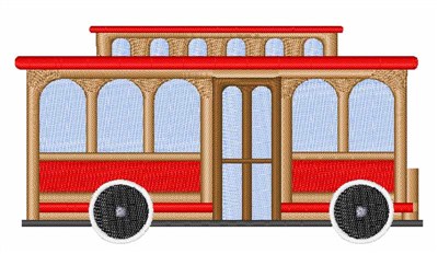 Trolley Car Embroidery Design | AnnTheGran