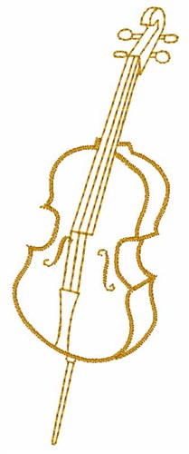 Cello Outline Embroidery Design | AnnTheGran