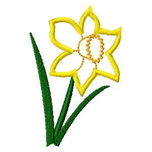 Daffodil Outline Embroidery Design | AnnTheGran