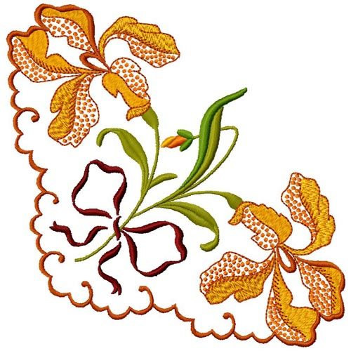 Orchid Corner Embroidery Design | AnnTheGran